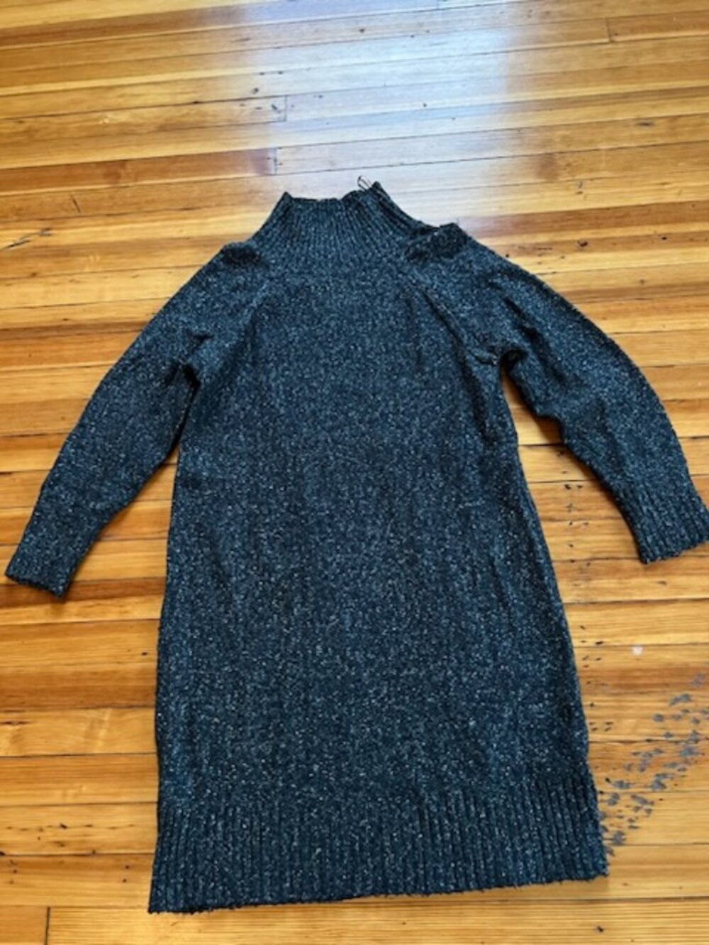 Oversized Charcoal Grey Marl Sweater Dress - Cozy & Chic